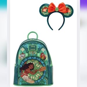 Loungefly Disney Princess Stained Glass Collection Moana Set NWT